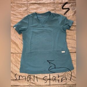 Figs Caribbean Blue Scrub top Small